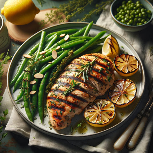 Lemon Herb Grilled Chicken with Steamed Green Beans