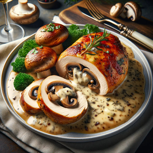 Mushroom and Swiss Stuffed Chicken with Keto Gravy Recipe