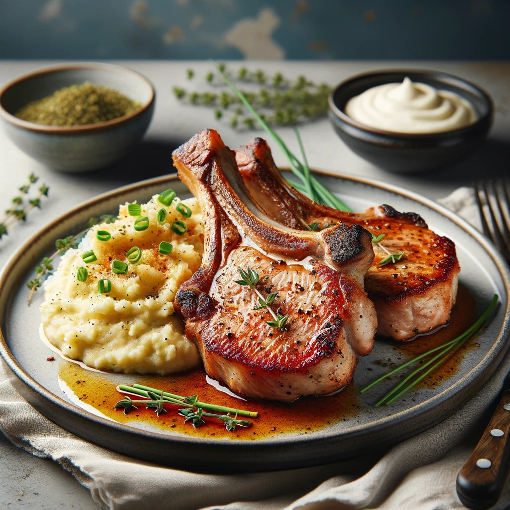 Keto Pork Chops with Cauliflower Mash Recipe